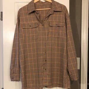 Houndstooth oversized button down 🌾